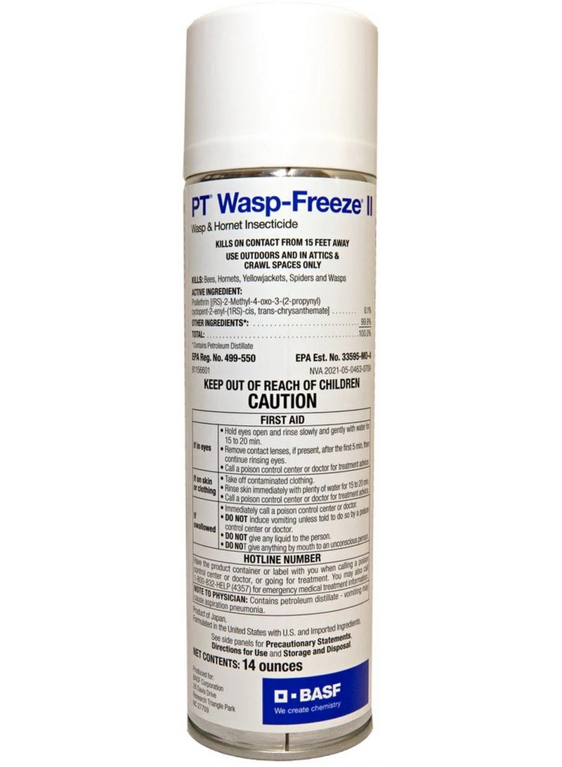 بي إيه إس إف مبيد حشري Pt Wasp Freeze II، مبيد حشري للدبابير والنحل وغيرها، 14 أونصة - Image 1